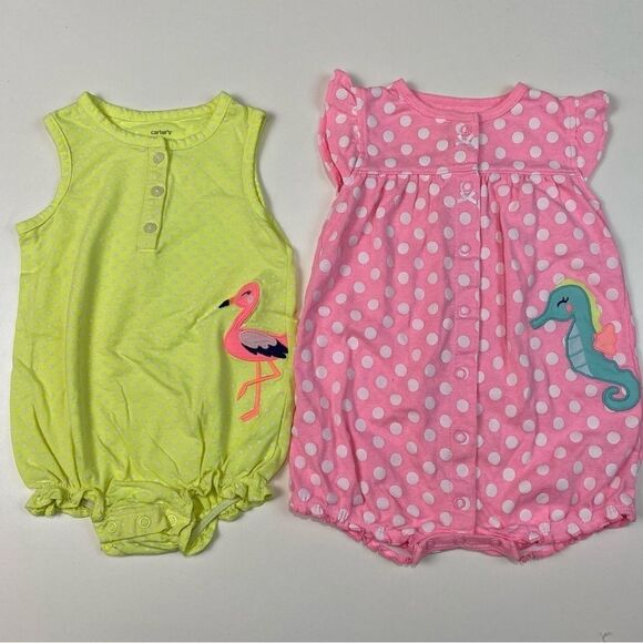 Carter's Other - Carters bundle of two polka dotted bubble rompers size 18 M